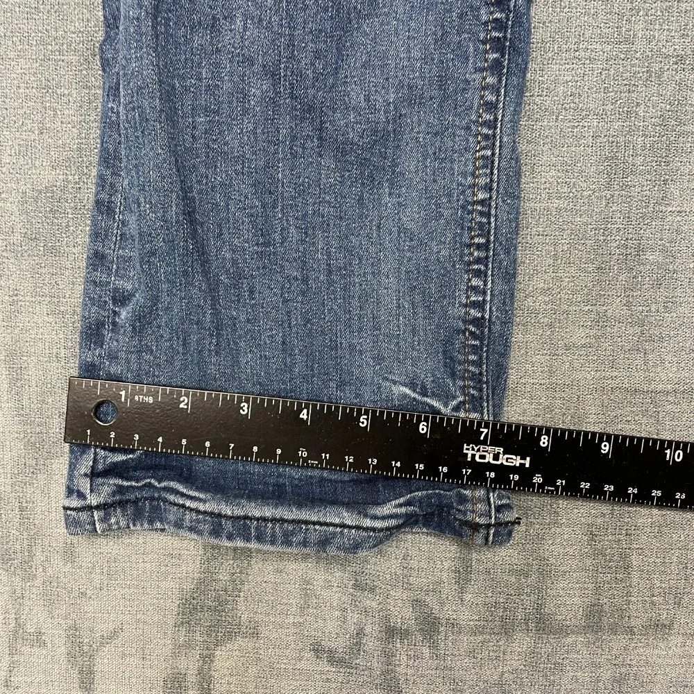 Vintage Buffalo Ash X Jeans Mens 36x32 Blue Denim Stretch Distressed Slim Fit